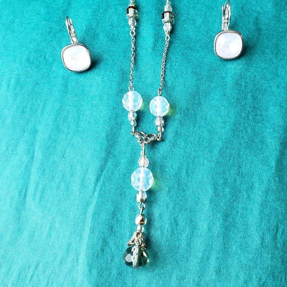 2/15$ Dainty necklace and ikita earring silver tone